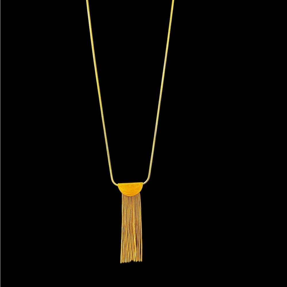 Madewell Necklace Gold Tone Half Circle Fringe Snake Chain Adjustable 20"